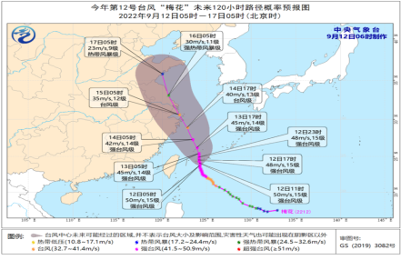 
                    台风“梅花”继续向北偏西方向移动 冷空气将影响新疆北部
                